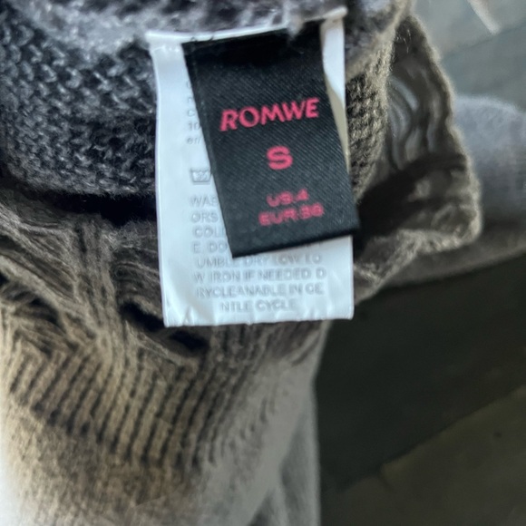 ROMWE Gray Distressed Skeleton Sweater - Picture 7 of 10